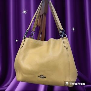 COACH Edie Shoulder bag, Mustard Yellow, Medium